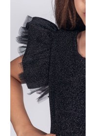 Resim Mnk Baby & Kids Simli Şanzelize Kız Çocuk Abiye Elbise M00669 Siyah 
