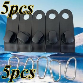Resim 10 adet dayanıklı ABS çadır klipsi - rüzgara dayanıklı, siyah dış mekan kamp klipsi, güvenli tutuşlu, çadırlar ve yüksek kaliteli kumaşlar için uygun, 5 anahtarlık dahil - çok amaçlı, Branda Bağlantı Elemanları,Sağlam Tasarım,Güçlü Plastik 