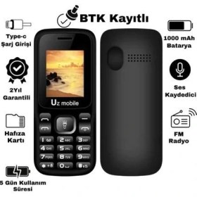 Resim UZ Mobile - Yerli Üretim Tuşlu Cep Telefonu (Uz Türkiye Garantili) 
