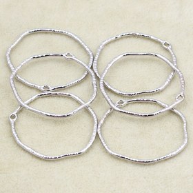 Resim 6 adet Alaşım Gümüş Renkli Basit Düzensiz Soyut Daire DIY Takı Küpe Aksesuar Malzemesi 