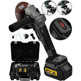 Resim Çift Akülü 21V Taşlama Aleti, Dijital Ekran, 125MM, Şarjlı, Hafif ve Güçlü 