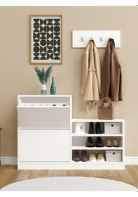 Resim Kuzeylife Vesta Ayakkabılık Kayar Kapak Beyaz 