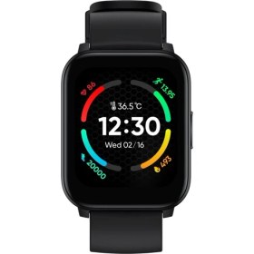 Resim Realme Techlife Watch S100 Akıllı Saat Siyah Modern Tasarım Kalp Ritmi Ölçme Özelliği 