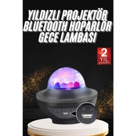 Resim Dönen Işıklı Disko Topu Projektör Müzik Çalarlı Disco Speaker 