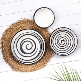 Resim Tulu 24 Parça Yemek Seti Soft Siyah 