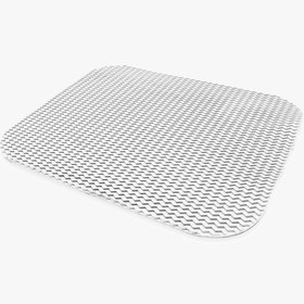 Resim Kedi Tuvalet Kabı Önü Kum Toplayıcı Kedi Halısı Paspası - Beyaz 