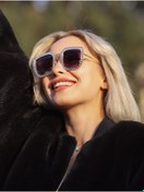 Resim Angel Eyes Kadın Güneş Gözlüğü Geometrik Tasarım Inci Detaylı Gold Çerceve Siyah Cam 