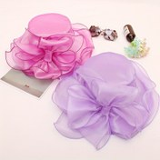 Resim Kadınlar için Vintage Organza Güneş Şapkası - Geniş Kenarlı, Nefes Alabilir ve Hafif Yaz Plaj Giyiminde, Plaj Ha 
