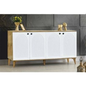 Resim 4 Kapılı Bohem Çam/beyaz Konsol Beyaz - Meşe 