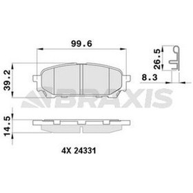 Resim Braxıs Ab0483 Arka Fren Balatası Subaru Impreza 00-07 Forester Sg 03-08 