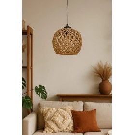 Resim Art&Gift Handmade Jüt Örme Tekli Top Şeklinde Sarkıt Hol Antre Çocuk Odası Kafe Avize 