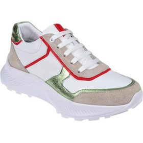 Resim Pullman İçi Dışı Hakiki Deri Kadın Spor Ayakkabı Plm-34600 Beyaz Bej-beyaz Bej Beyaz - Bej 