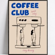 Resim 1pc Kahve Kulübü Kanvas Poster, Espresso Aşıkları Sanat Baskısı, Çerçevesiz Modern Retro Duvar Sanatı, İç Mekan Aşk Temalı Dekor, Salon, Yatak Odası, Ev Ofisi, Mutfak, Banyo - İlkbahar/Kış Mürekkep Sanatı 