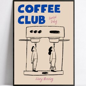 Resim 1pc Kahve Kulübü Kanvas Poster, Espresso Aşıkları Sanat Baskısı, Çerçevesiz Modern Retro Duvar Sanatı, İç Mekan Aşk Temalı Dekor, Salon, Yatak Odası, Ev Ofisi, Mutfak, Banyo - İlkbahar/Kış Mürekkep Sanatı 