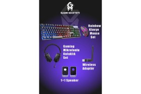 Resim GM Game Master GM-X1 Full Gaming Set i3-12100F 16GB Ram 512GB M.2 RTX3050 23.8" 165Hz FHD Oyuncu Monitör Siyah PC 