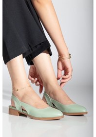 Resim Pore Cilt Kısa Topuk Ayakkabı Mint Yeşil Yeşil 