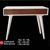 Resim Dresuar Torna Tombul Model Ahşap Kayın Retro Ayak Mdf Tabla Parla Ahşap 