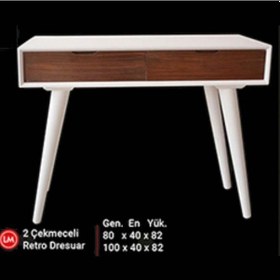 Resim Dresuar Torna Tombul Model Ahşap Kayın Retro Ayak Mdf Tabla Parla Ahşap 
