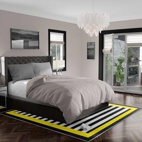 Resim Monnhein Yıkanabilir Halı ve Yolluk - Kaymaz Tabanlı Salon Halısı, Mutfak Halısı, Modern Dijital Baskı Tasarım (0369) 