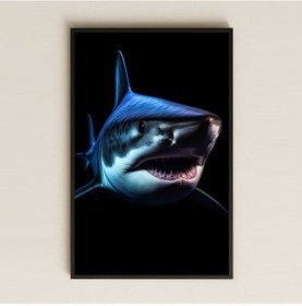 Resim Hiperrealist Büyük Beyaz Köpekbalığı Şeffaf Pleksi Tablo 