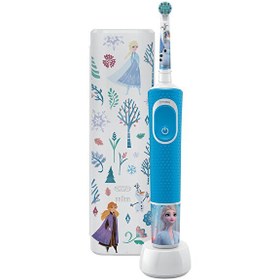 Resim Oral-B D100 Vitality Frozen Özel Seri Çocuklar İçin Ekstra Yumuşak Şarj Edilebilir Diş Fırçası + Seyahat Kabı 