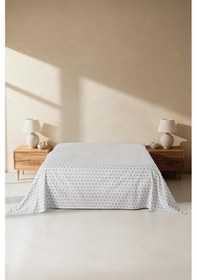 Resim Mix & Match Bloom %100 Pamuk Çift Kişilik Düz Çarşaf Gri 