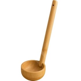 Resim Doğal Bambu Kepçe 28 cm - Sağlıklı, Dayanıklı, Çevre Dostu Mutfak Aracı - Çorba, Sos ve Yemek Servisi Için Ideal 