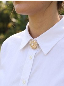 Resim Vintage Model Gold Renk Düğme Veya Manşet Broşu Altın - Çok Renkli 