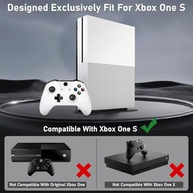 Resim Wall Mount for Xbox One S, Metal Wall Mount Holder for Xbox One S with Detachable 2 Controller Holder & Headphone Hanger 