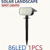 Resim 1 adet 86 LED Açık Güneş Işığı, Güneş Bahçe Lambası, Serin Beyaz ve Sıcak Beyaz, 3 Parlaklık Modu, IP65, Ayarlanabilir Açı (Batıya Doğru Aydınlatma) Cadılar Bayramı, Veranda, Bahçe, Bahçe ve Patio için Uygun, Yol Işıkları, Açık Tatil Ortamı, Bahçe Dekoru, Peyzaj Aydınlatması 