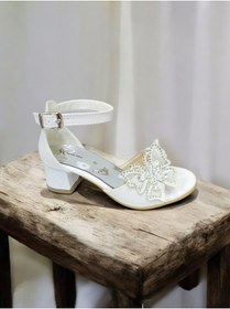 Resim PATİK BEBE Kız Çocuk Topuklu Kelebekli Simli Abiye Ayakkabı 