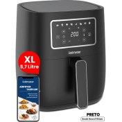 Resim Goldmaster Preto 1700 Watt Xl Dijital Dokunmatik 8 Ön Programlı Airfryer Yağsız Kızartma Sıcak Hava Fritöz 