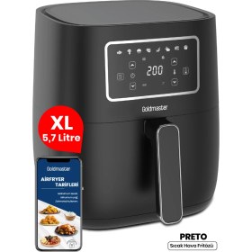 Resim Goldmaster Preto 1700 Watt Xl Dijital Dokunmatik 8 Ön Programlı Airfryer Yağsız Kızartma Sıcak Hava Fritöz 