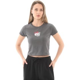 Resim Converse Love Letter T-Shırt Kadın T-Shirt Gri 