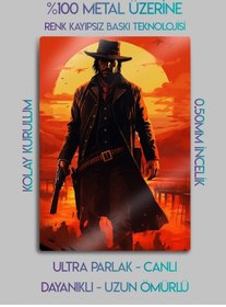 Resim Parlak Metal Baskı Tablo - Rdr2, Red Dead Redemption 2, Oyun 4k Baskı Tablo 