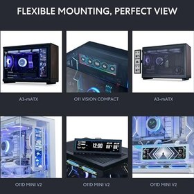 Resim Lian Li PC için 8,8 inç Evrensel Ekran - Herhangi Bir Bilgisayar Kurulumu için Ayarlanabilir Montaj - Özelleştirilebilir ARGB Çerçevesi - PC Sıcaklık Ekran Paneli - LCD Ekran Ekranı - Mini Monitör 