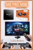 Resim Android Tv Box 2.4g 10k Ultra Hd 2gb Ram 64gb Hafıza 10000 Retro Oyunlu Konsol Game Stick M8 Pro Mini 