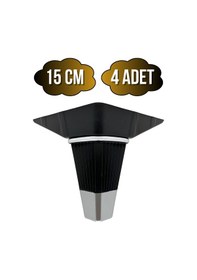 Resim İrem Siyah Krom 15cm Plastik Ayak Mobilya Masa Ve Dolap Ayağı Siyah Krom 15cm 4 Adet Siyah 