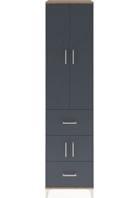 Resim Hyperion Dolap 5 Raflı 2 Çekmeceli 4 Kapaklı 60x44x243 Çam-antrasit Atlas Çam 