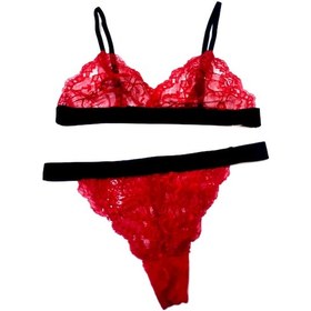 Resim Deep Secret Kırmızı Full Dantel Bralet Takım 001 