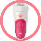 Resim Braun Silk-épil 5 SensoSmart Pembe Epilatör Islak Kuru Kullanım Su Geçirmez 60 Dakika Çalışma 