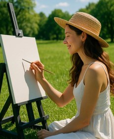 Resim Koala Şövale Masaüstü Siyah Ressam Sehpası Masaüstü Ahşap Şövale 