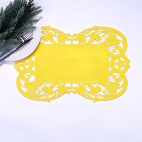 Resim Bimotif Sarı keçe amerikan servis, flower - 27x44 cm 2 adet 