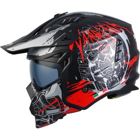 Resim SWAY SEUL WARRIOR Grey Red Modüler Kask 