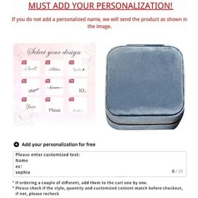 Resim Willowhaven Kişiselleştirilebilir Deri Mücevher Kutusu F6 Mavi - Yüzük, Kolye Ve Küpe Seyahat Organizerı 