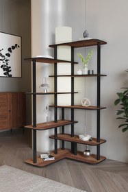 Resim messer CROSS RAFLI LAMBADER KİTAPLIK CEVİZ 