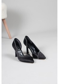 Resim Camila Karnı Yarık Stiletto Siyah-5698 Siyah 