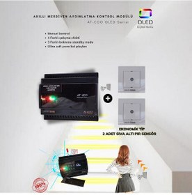 Resim Akıllı Merdiven At-eco Oled Serisi 24 Kanal Modül + 2 Adet Pır Se 