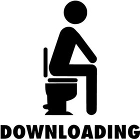 Resim Kıvırcıkyoga Downloading Klozet Sticker Oto Motor Laptop Duvar Folyo Sticker 25x25 cm 