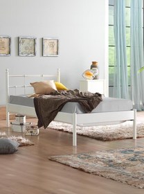 Resim Unimet Lalas-s Tek Kişilik Ferforje Metal Karyola-beyaz (AHŞAP LATALI) 